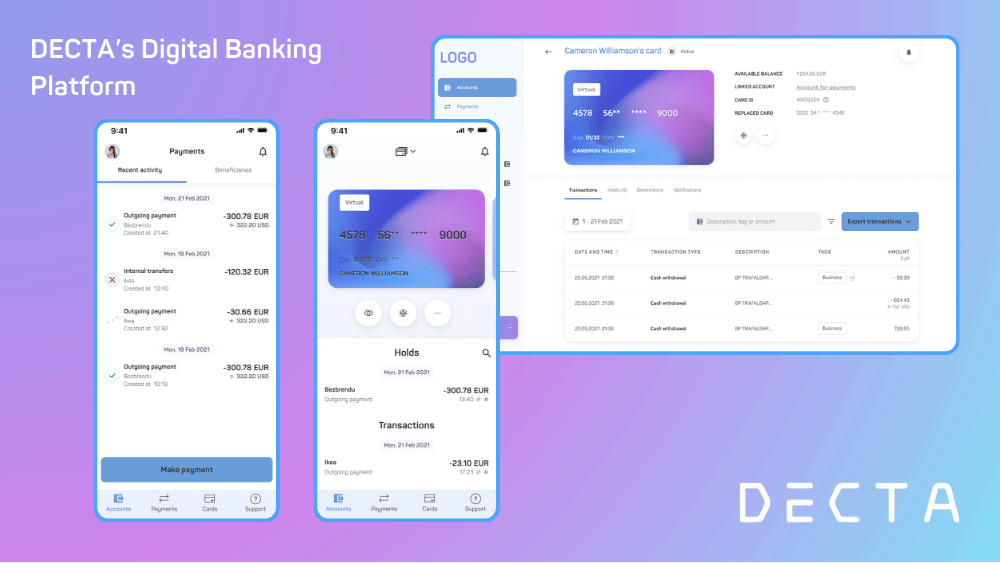 DECTA's Digital banking platform